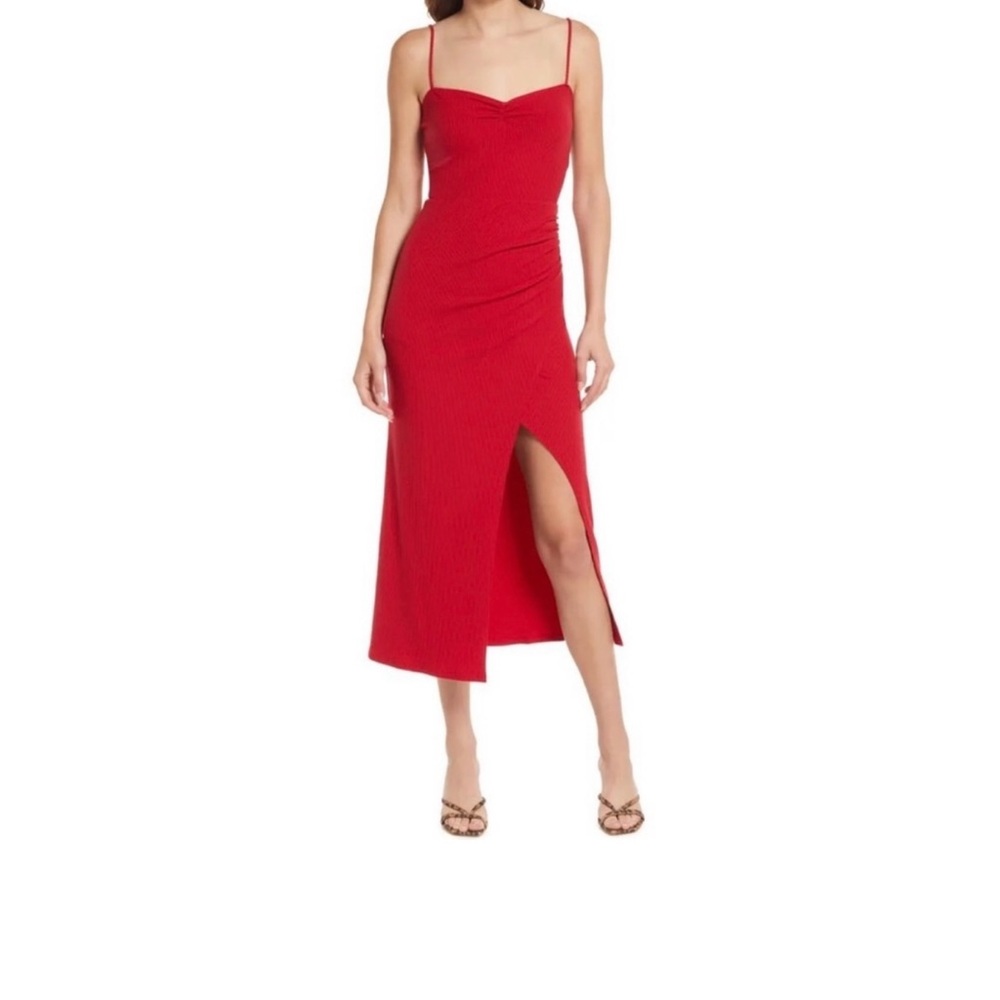 Reformation Formosa Knit Dress in Cherry